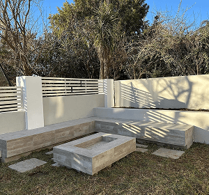 Outdoor firepit and seating